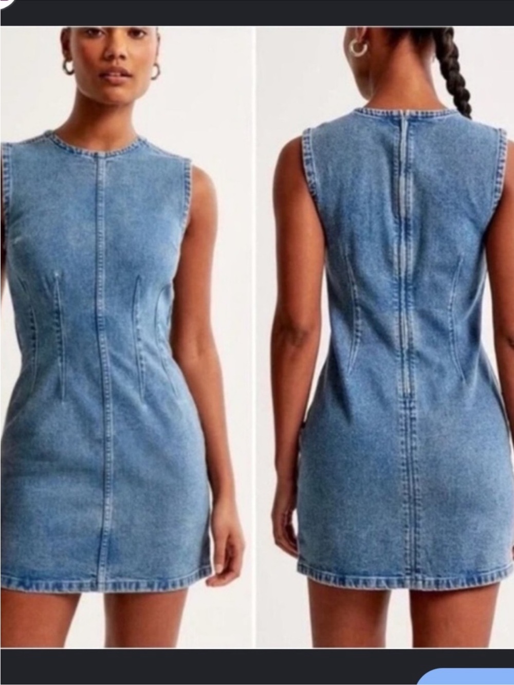 Abercrombie & Fitch Light Blue Sleeveless Denim Mini Dress